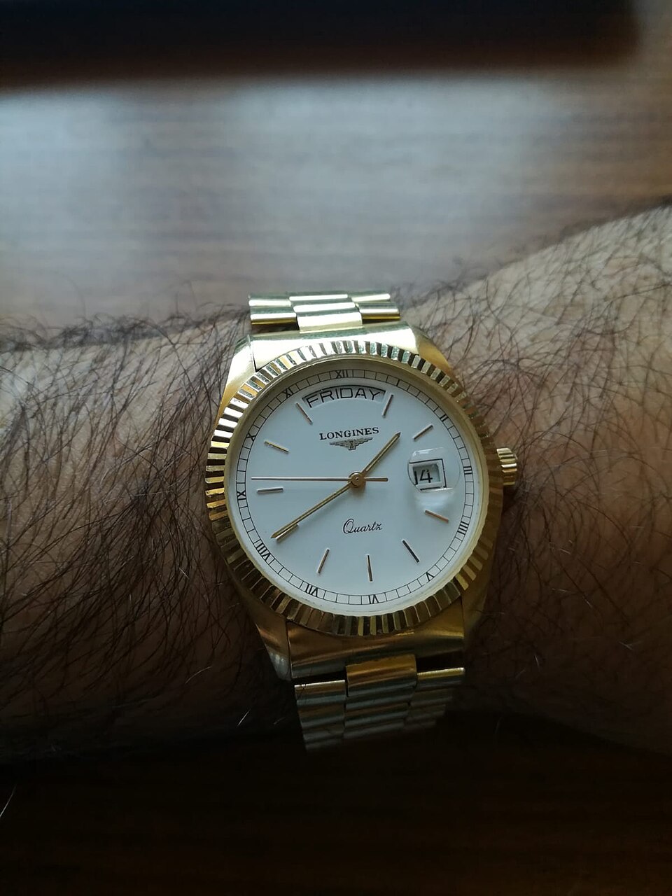 Longines Presence Day-Date Quartz (Fluted Bezel)